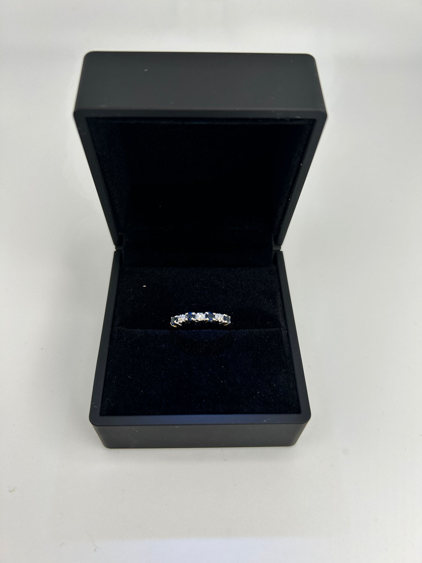 Vintage 9ct Gold Five Stone Sapphire & Diamond Ring | Size L Hallmarked