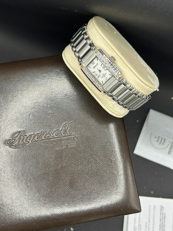 Ingersoll Ladies Gems Watch Boxed Stainless Steel Crystals Full Working Order