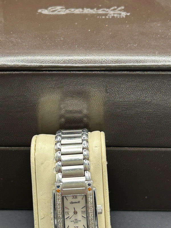 Ingersoll Ladies Gems Watch Boxed Stainless Steel Crystals Full Working Order
