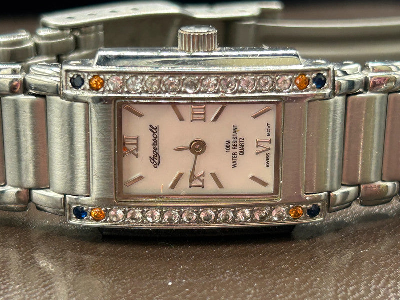 Ingersoll Ladies Gems Watch Boxed Stainless Steel Crystals Full Working Order