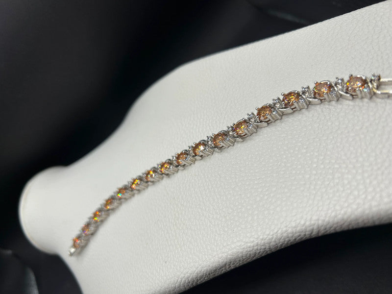 10ct White Gold Plated Bracelet with Clear Stones