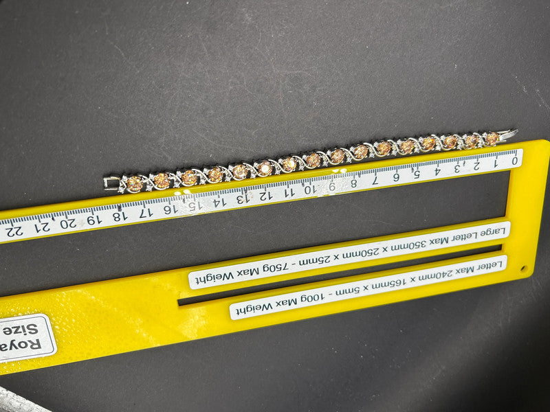 10ct White Gold Plated Bracelet with Clear Stones