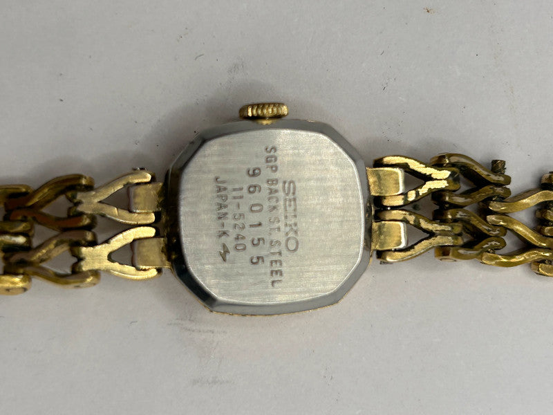 Elegant Vintage Seiko Gold Tone Ladies Wind Up Watch - Retro Octagonal Design - Working