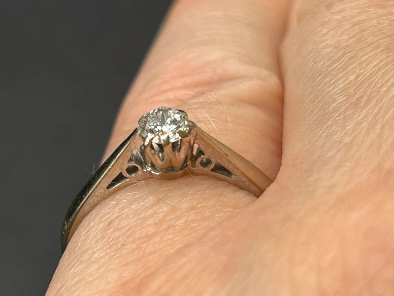 18ct White Gold Solitaire Diamond Ring (1/4ct) Size K 1/2 Hallmarked