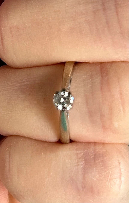 18ct White Gold Solitaire Diamond Ring (1/4ct) Size K 1/2 Hallmarked