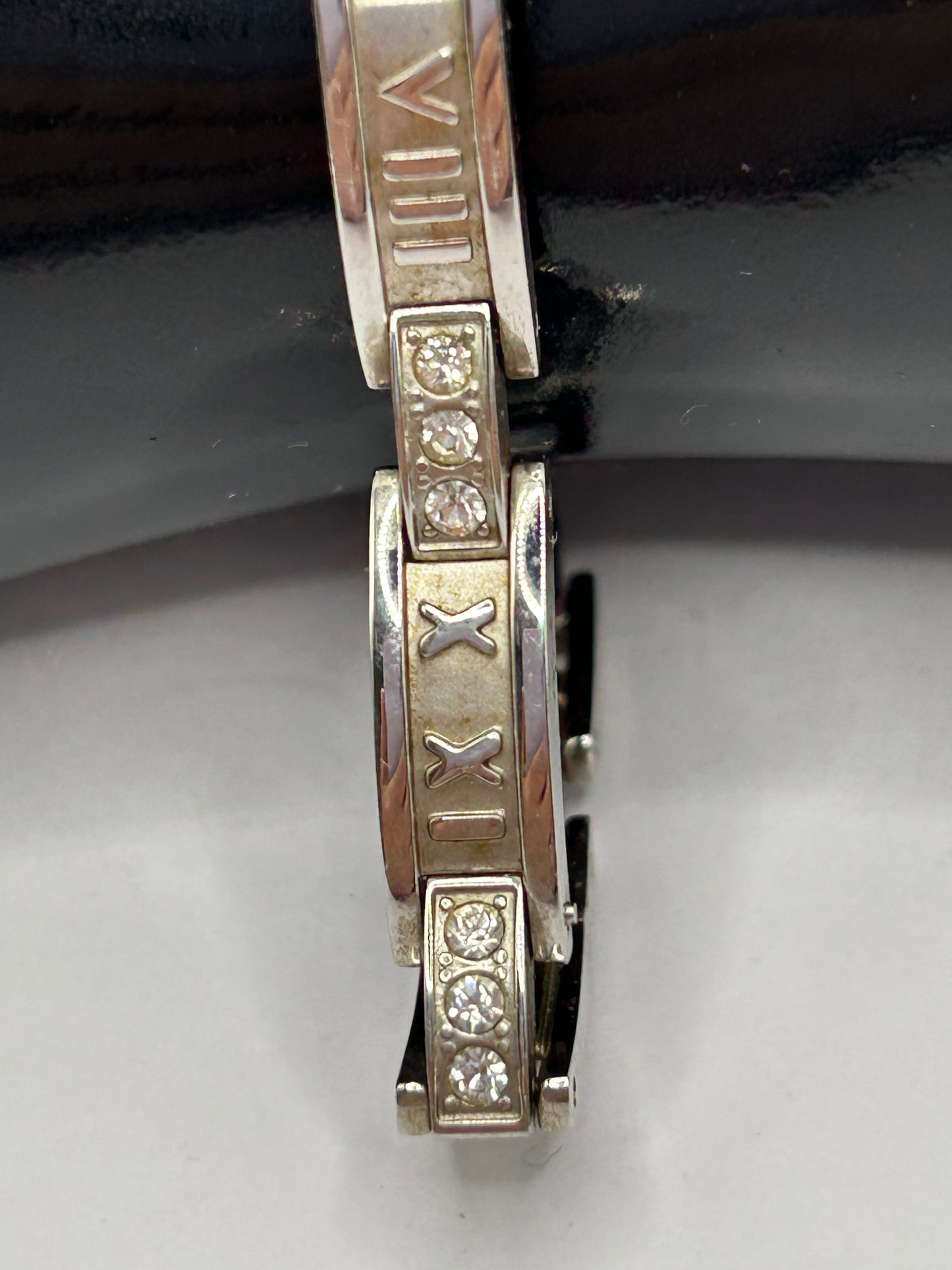 Stylish Rotary Crystal Ladies Bracelet Watch - Silver Tone - Swiss Brand - Roman Numeral Bracelet