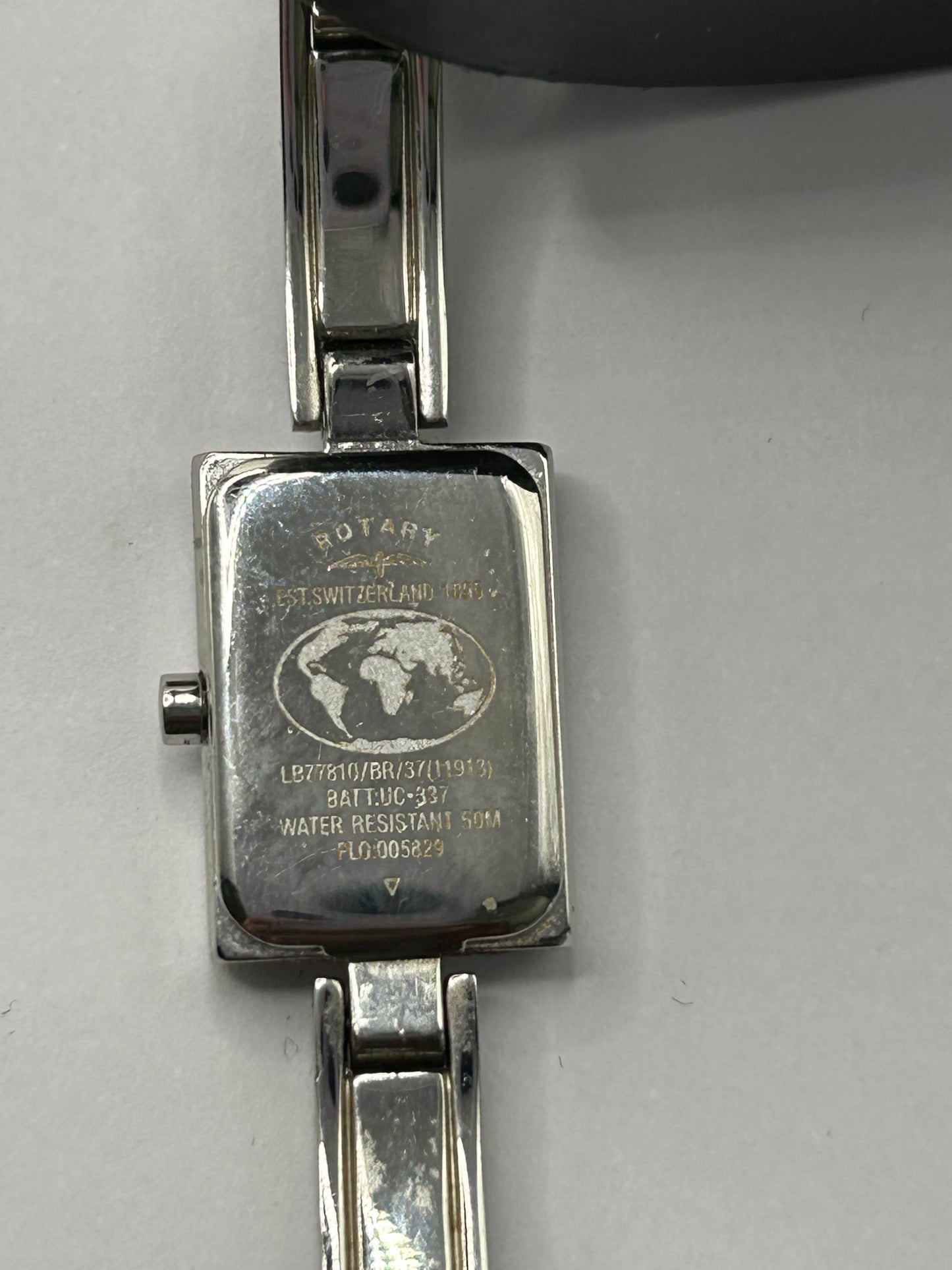 Stylish Rotary Crystal Ladies Bracelet Watch - Silver Tone - Swiss Brand - Roman Numeral Bracelet