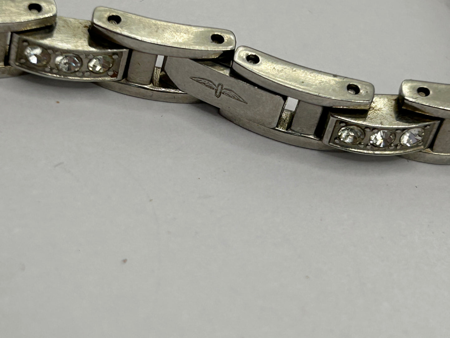 Stylish Rotary Crystal Ladies Bracelet Watch - Silver Tone - Swiss Brand - Roman Numeral Bracelet