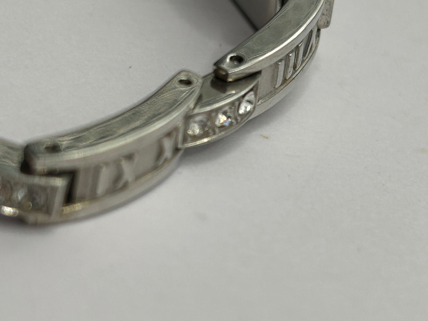 Stylish Rotary Crystal Ladies Bracelet Watch - Silver Tone - Swiss Brand - Roman Numeral Bracelet