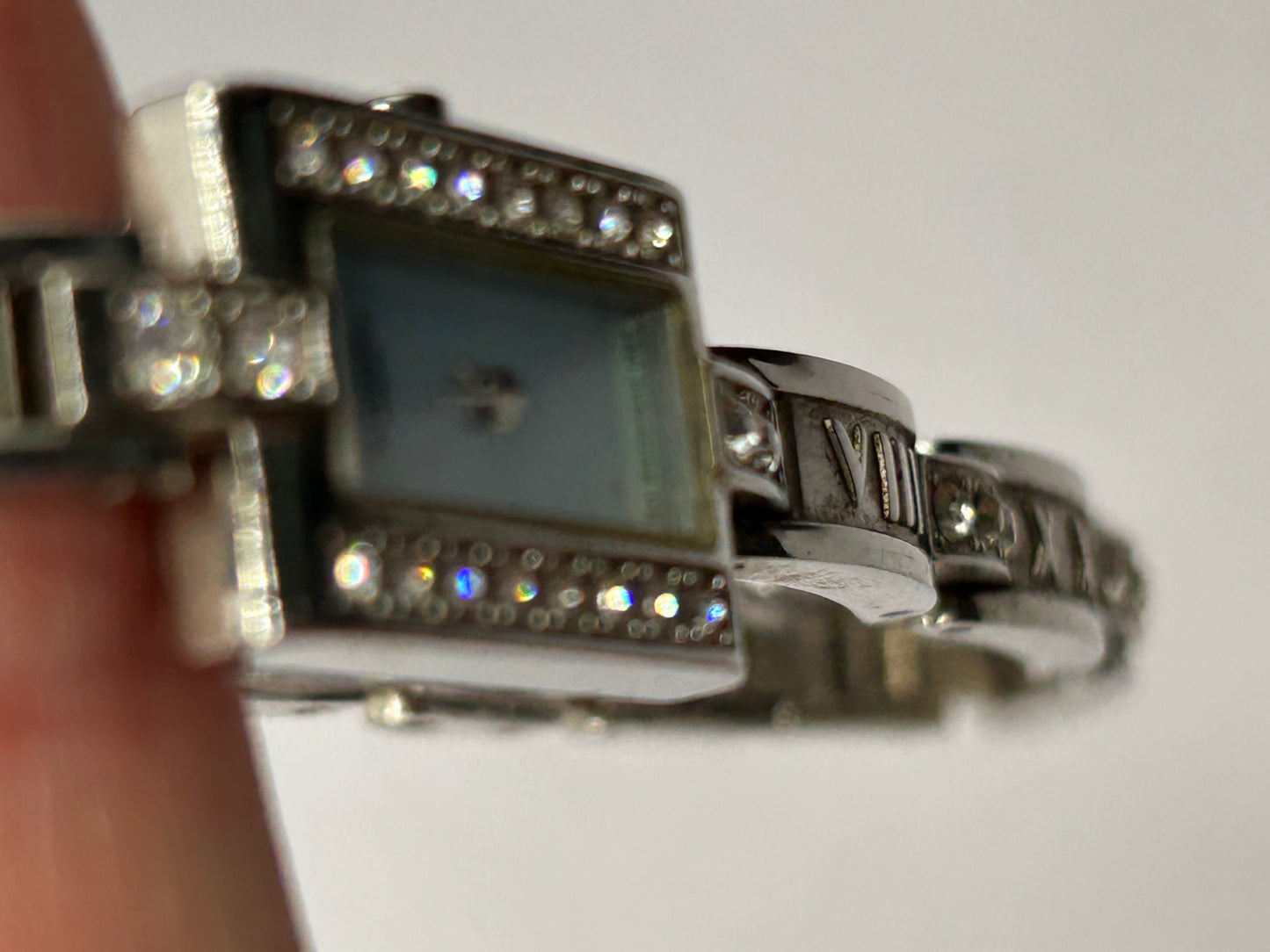 Stylish Rotary Crystal Ladies Bracelet Watch - Silver Tone - Swiss Brand - Roman Numeral Bracelet