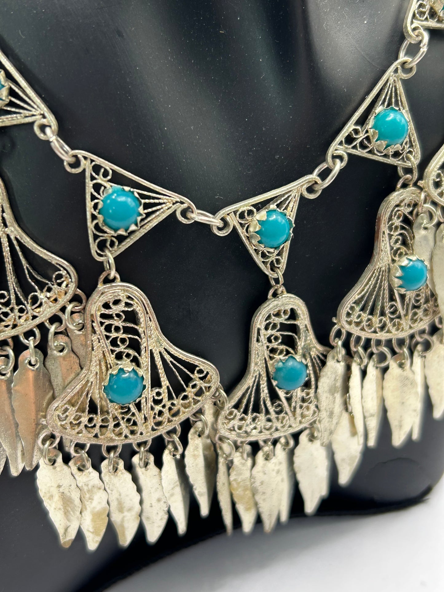 Vintage 925 Silver Turquoise Set Unique Boho Chic Statement Jewellery