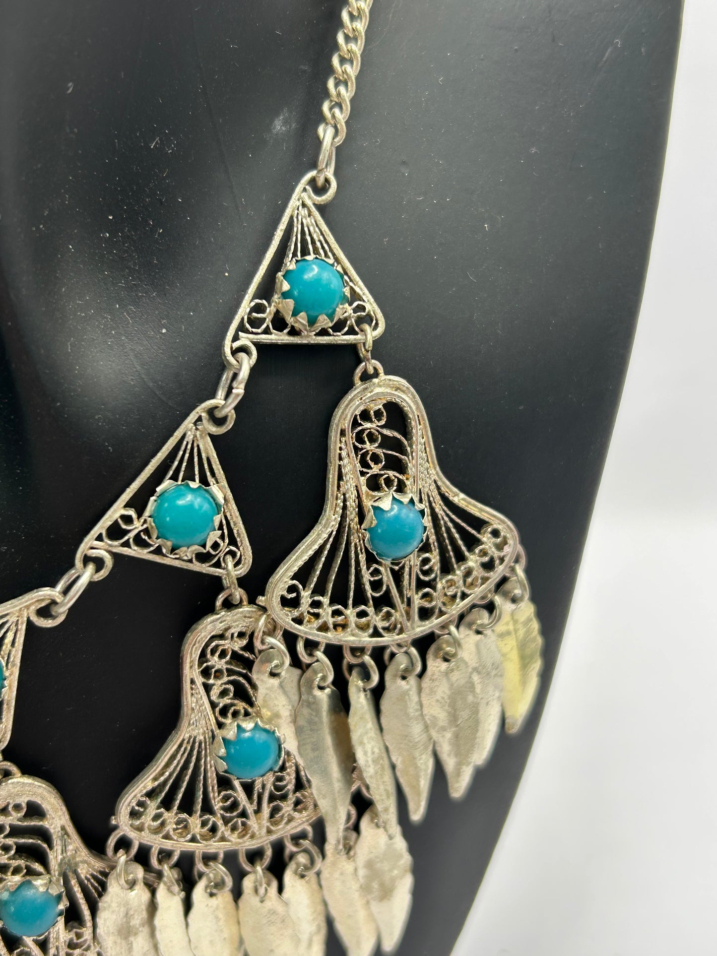 Vintage 925 Silver Turquoise Set Unique Boho Chic Statement Jewellery
