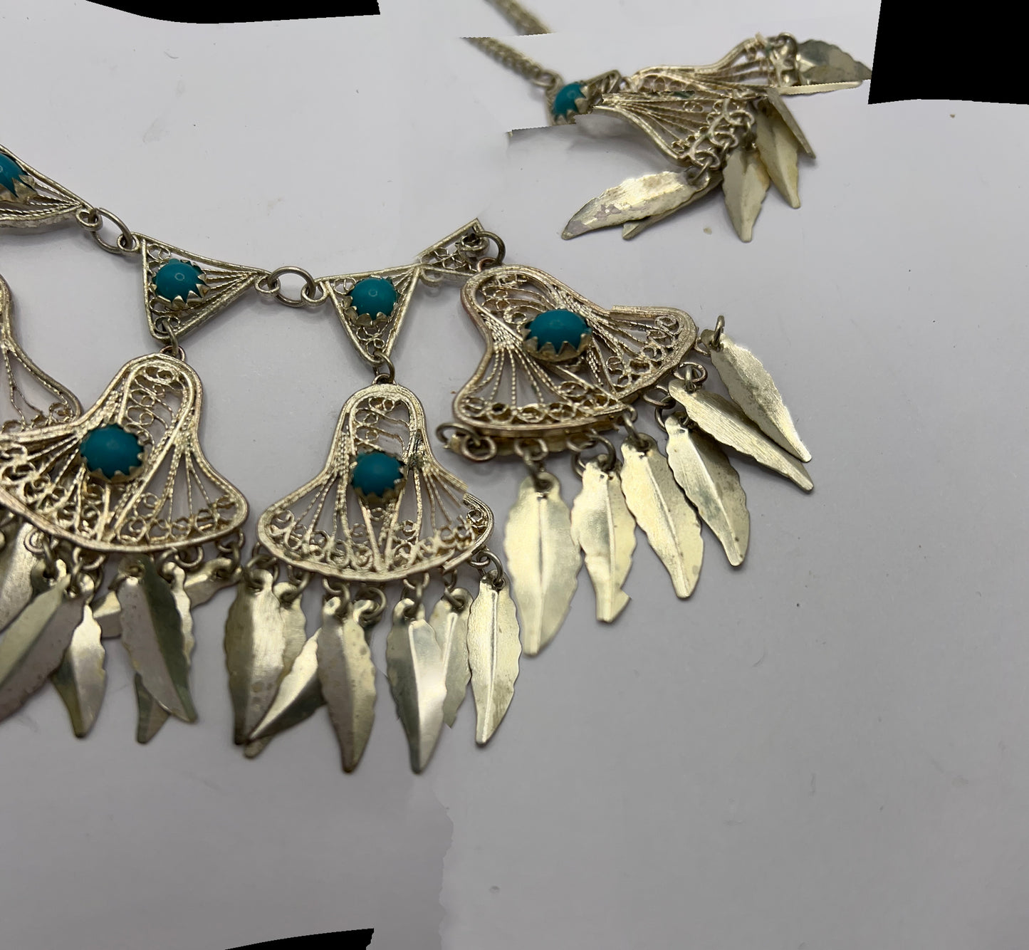 Vintage 925 Silver Turquoise Set Unique Boho Chic Statement Jewellery