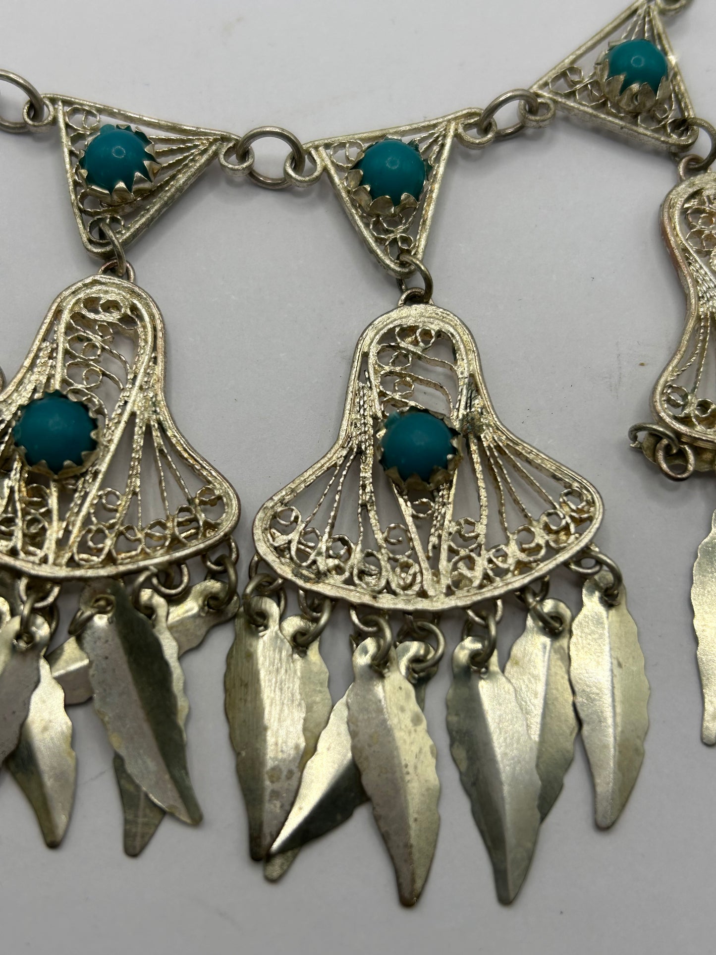 Vintage 925 Silver Turquoise Set Unique Boho Chic Statement Jewellery