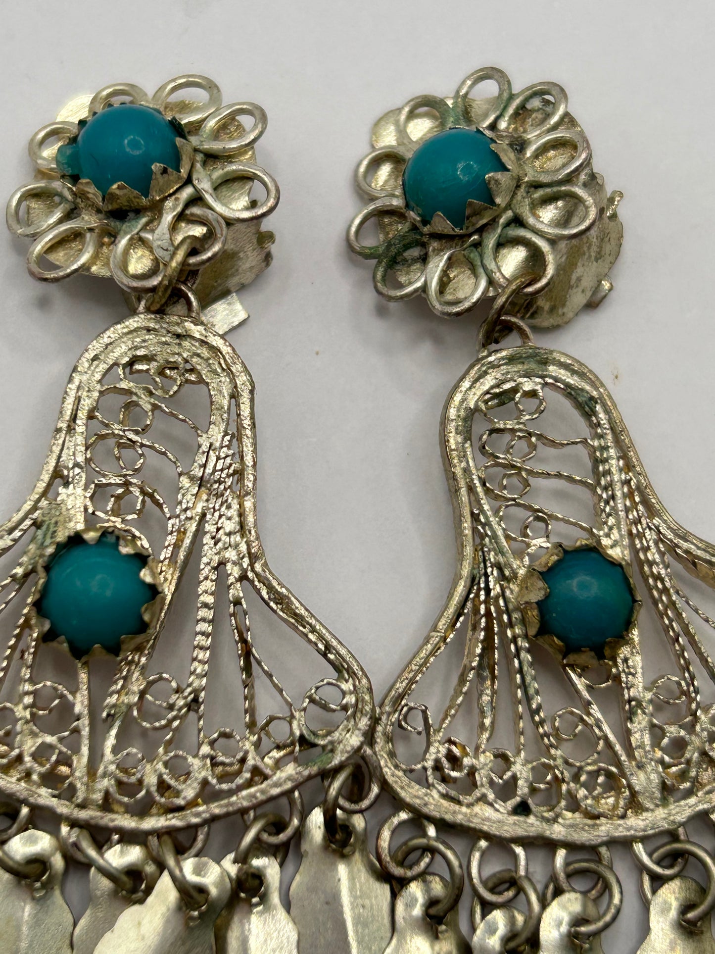 Vintage 925 Silver Turquoise Set Unique Boho Chic Statement Jewellery