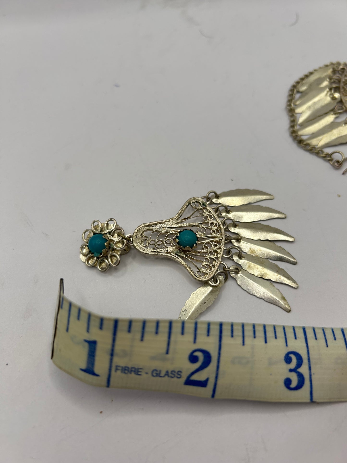 Vintage 925 Silver Turquoise Set Unique Boho Chic Statement Jewellery