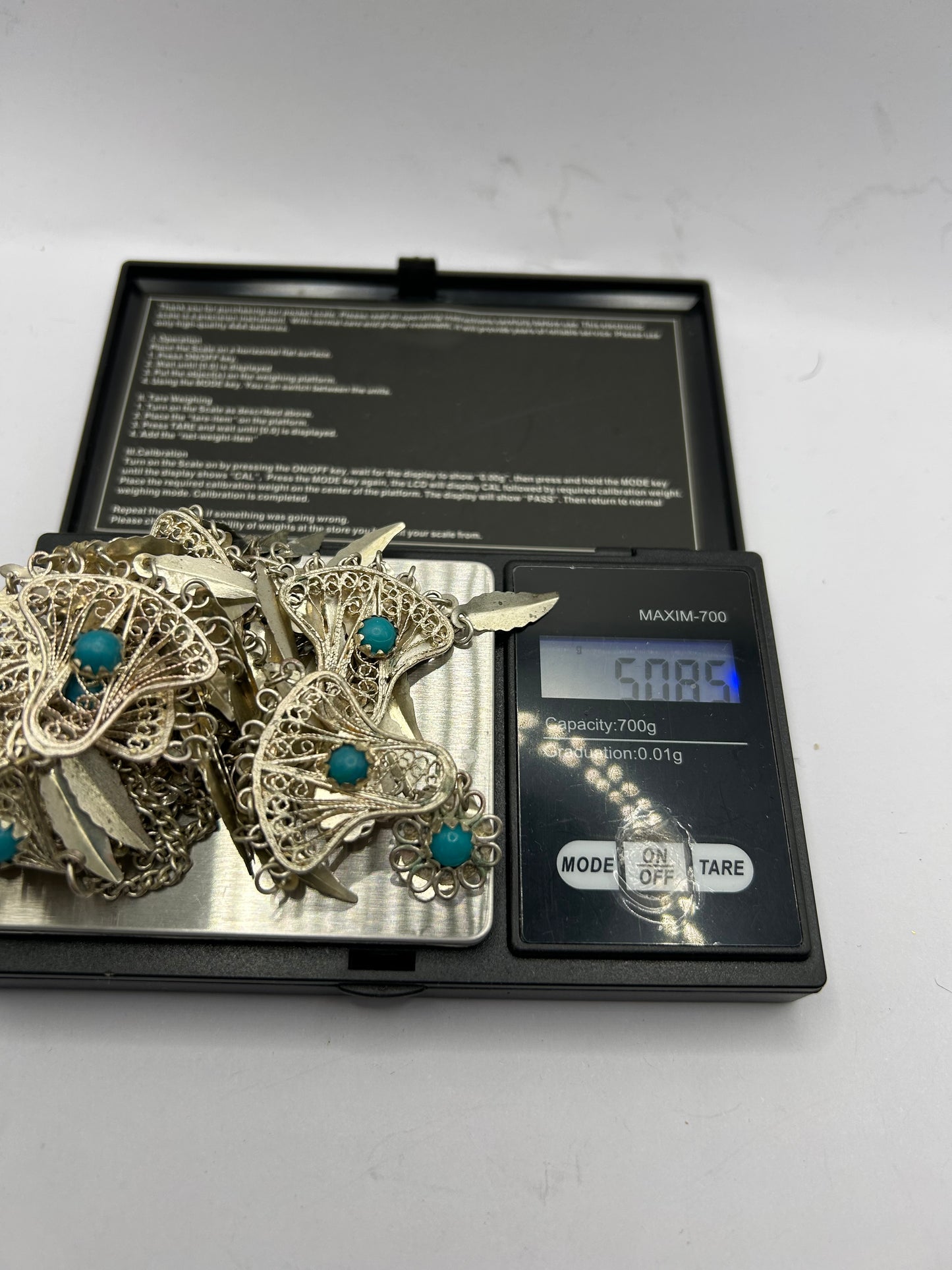 Vintage 925 Silver Turquoise Set Unique Boho Chic Statement Jewellery