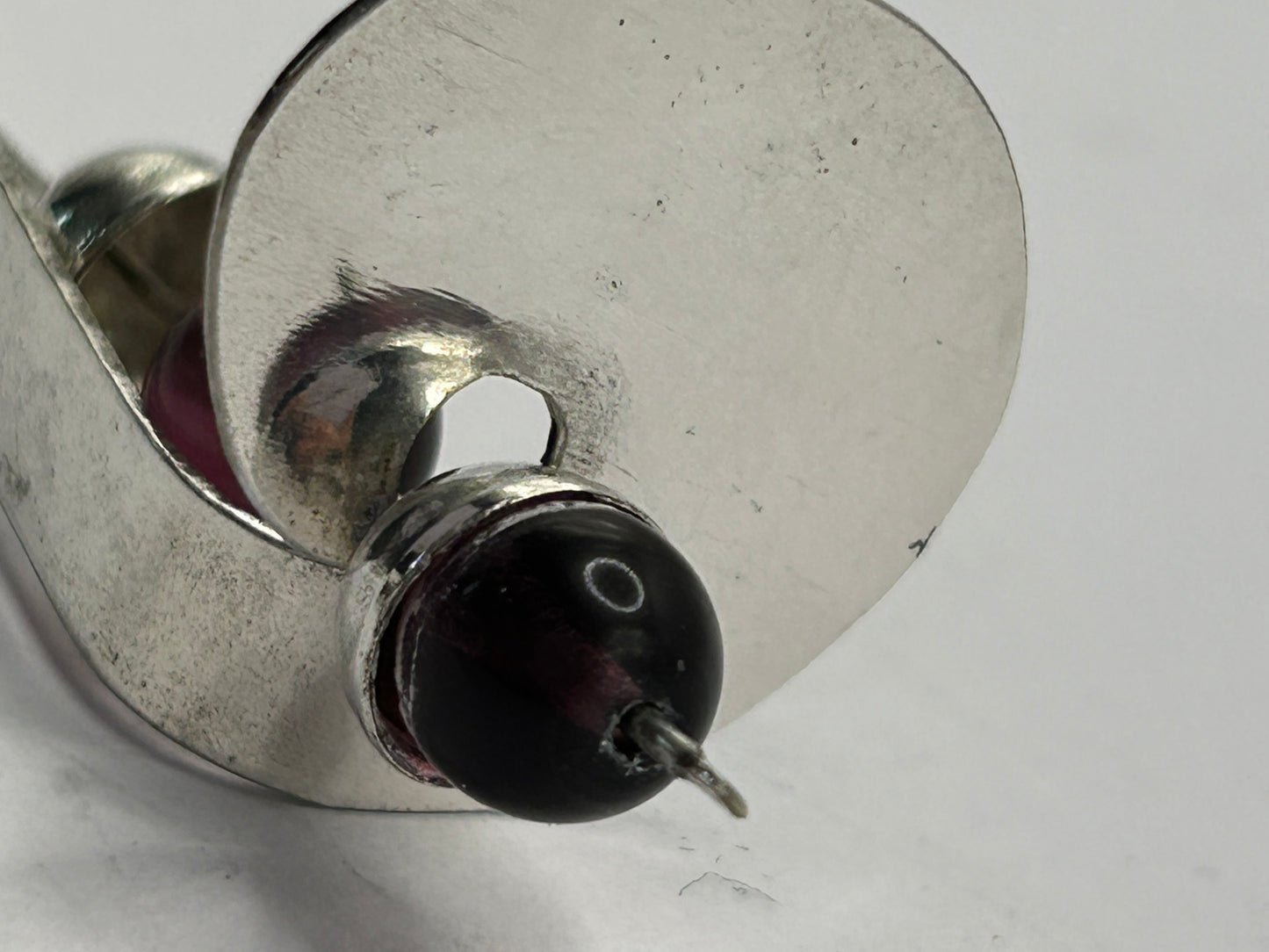 Vintage Sterling Silver Earrings with Purple Glass Beads