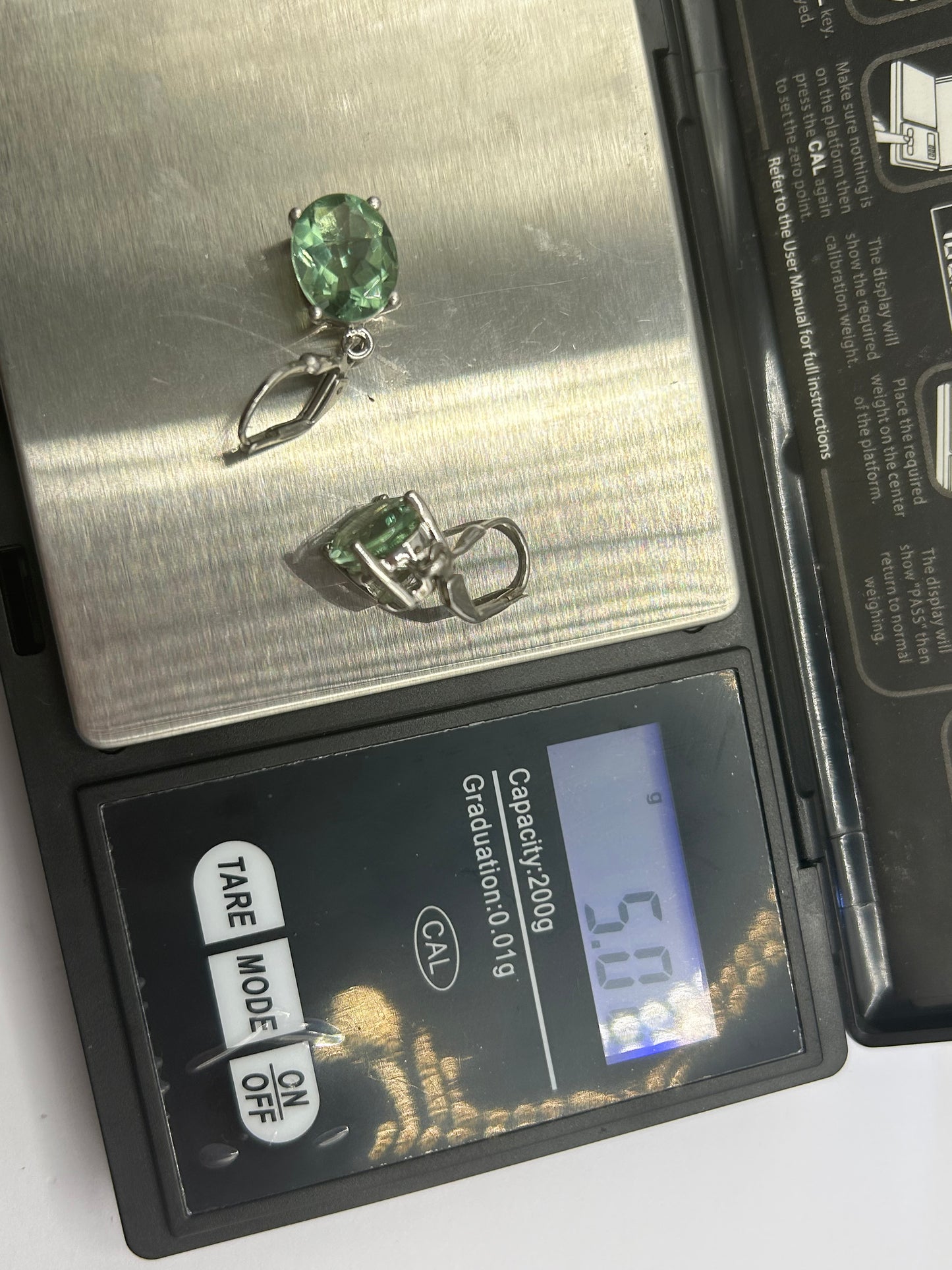 Tucson Green Fluorite & Silver Drop Earrings - 8.4ct TW - With Certificate