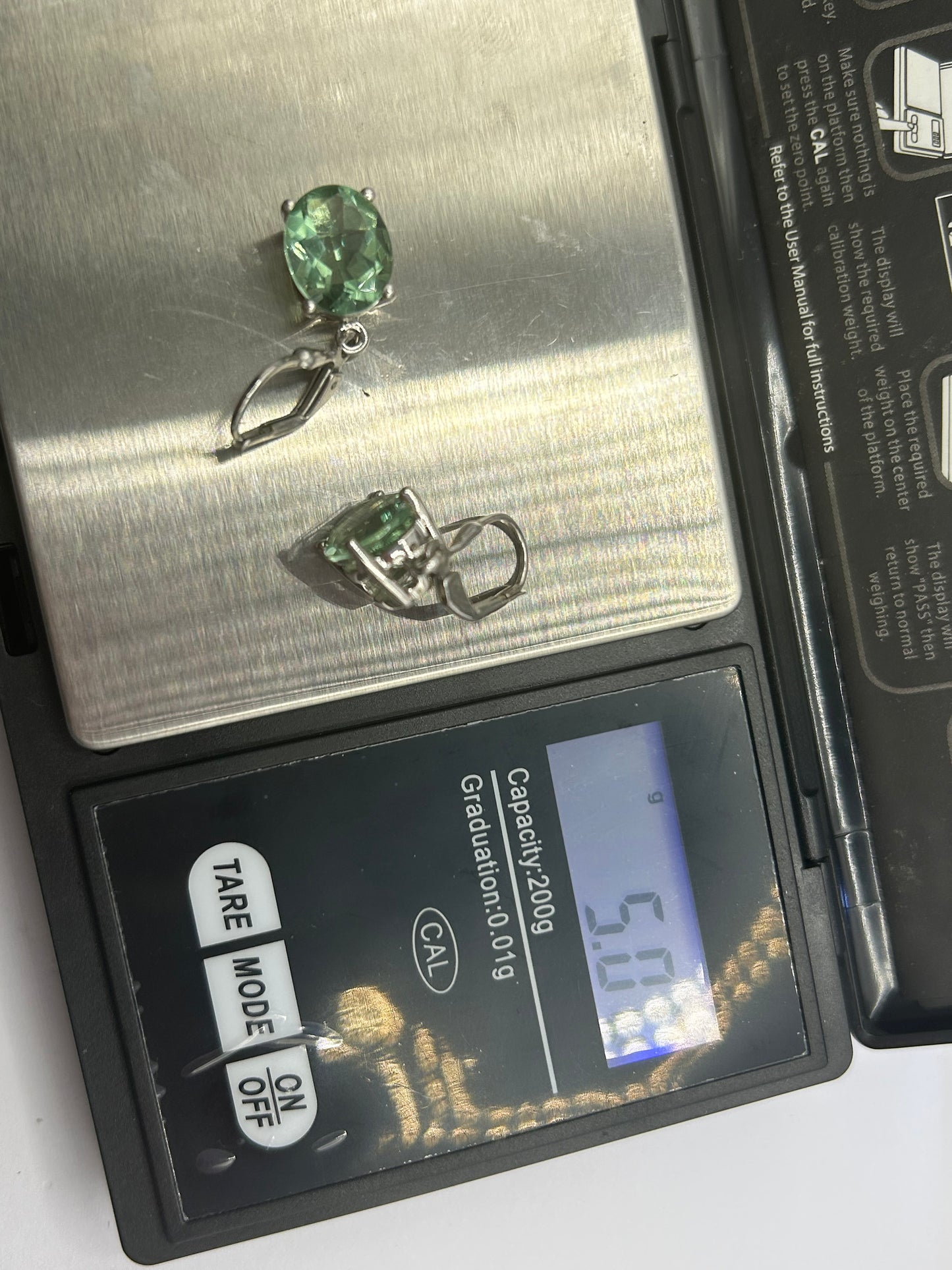 Tucson Green Fluorite & Silver Drop Earrings - 8.4ct TW - With Certificate