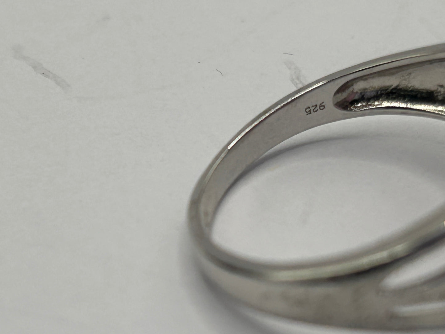 Sterling Silver Pink Crackled Quartz Ring - Size T 1/2 - With Certificate