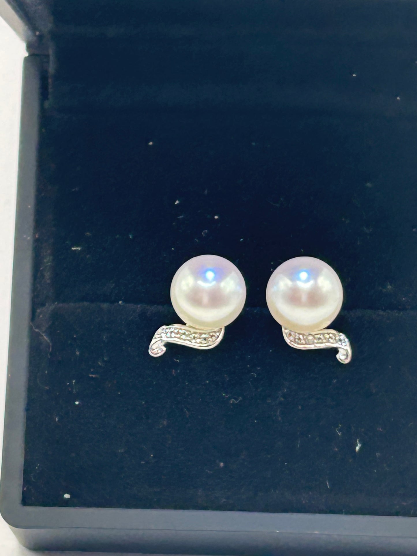 Sterling Silver Freshwater Cultured Pearl & White Topaz Earrings - With Certificate