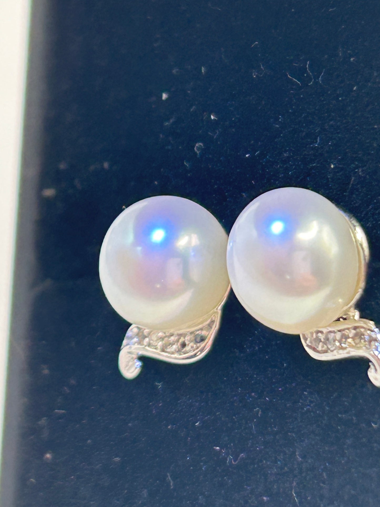 Sterling Silver Freshwater Cultured Pearl & White Topaz Earrings - With Certificate