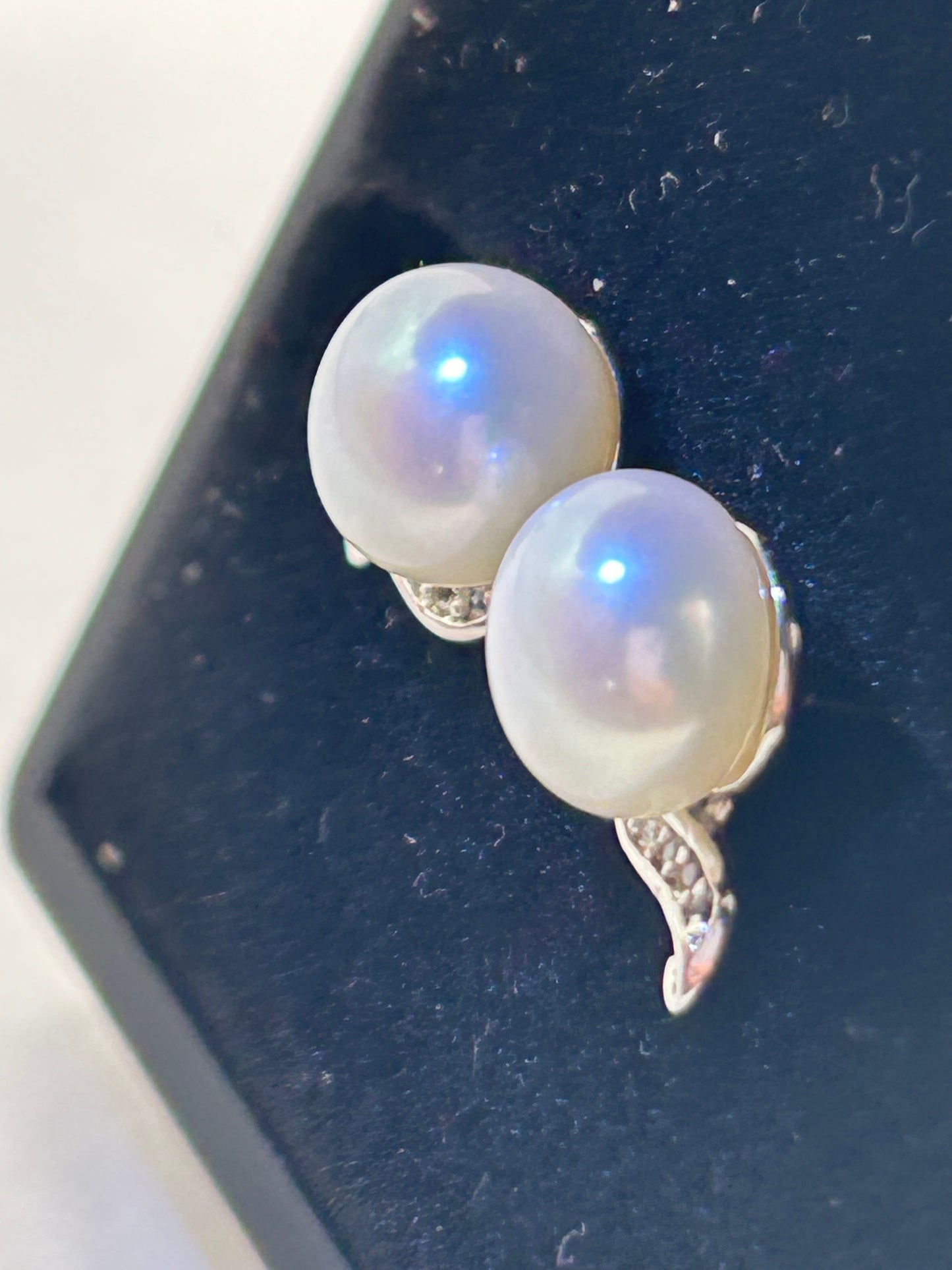 Sterling Silver Freshwater Cultured Pearl & White Topaz Earrings - With Certificate