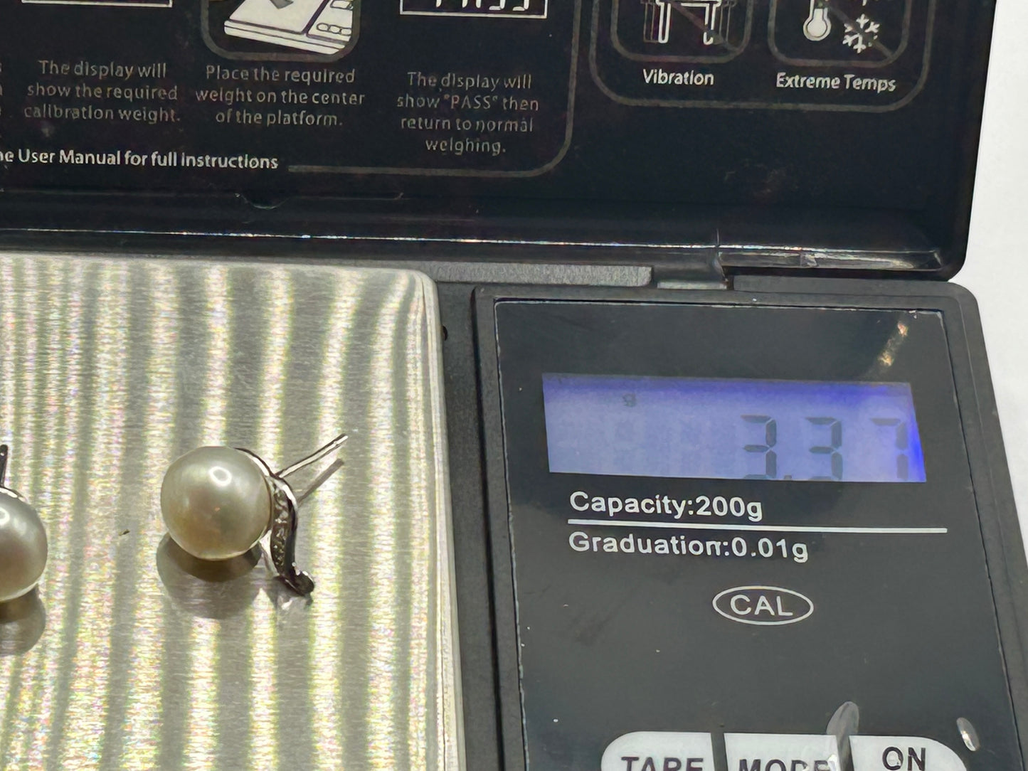 Sterling Silver Freshwater Cultured Pearl & White Topaz Earrings - With Certificate