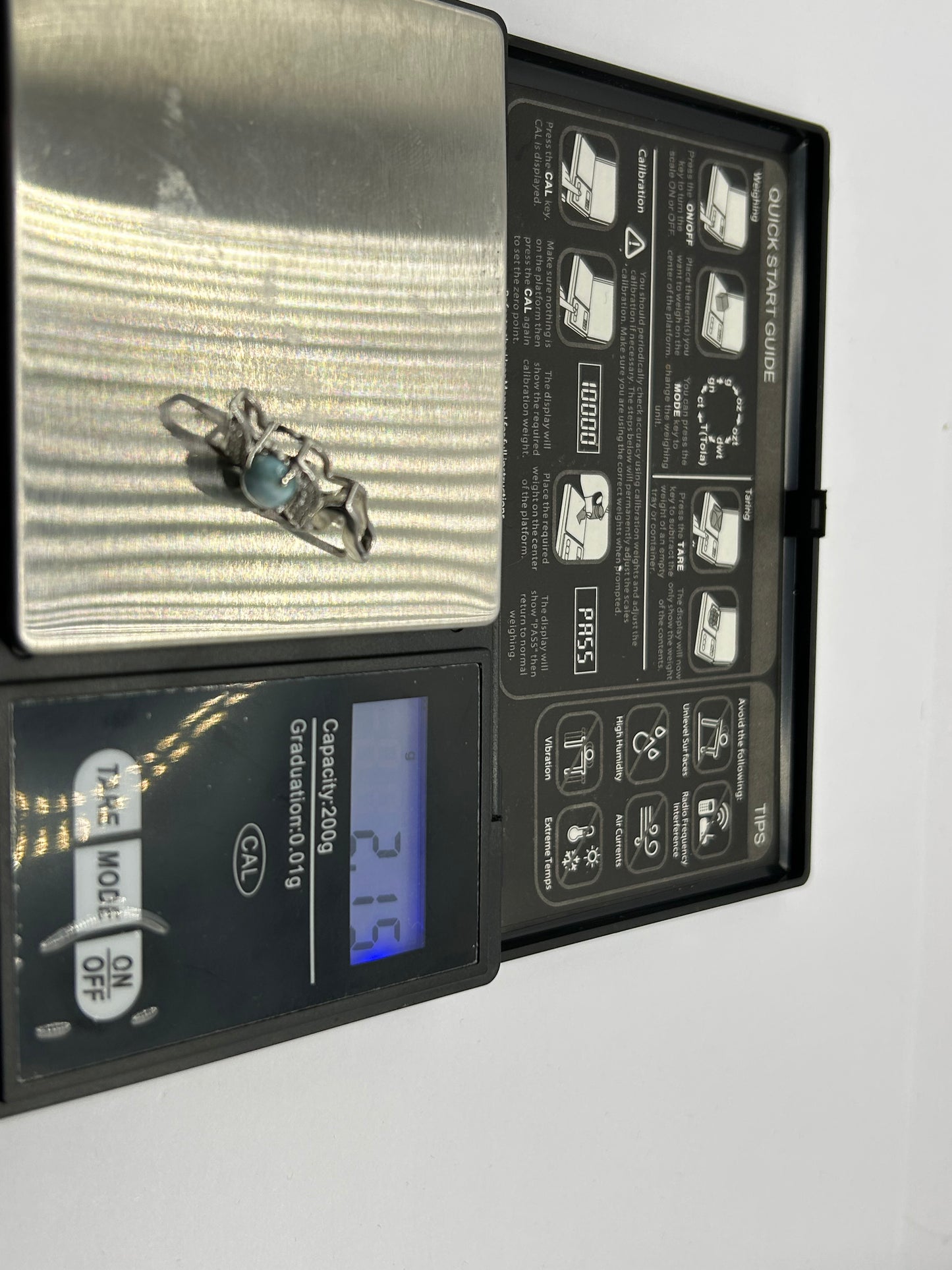 Exquisite Larimar & White Topaz Sterling Silver Pendant - With Certificate