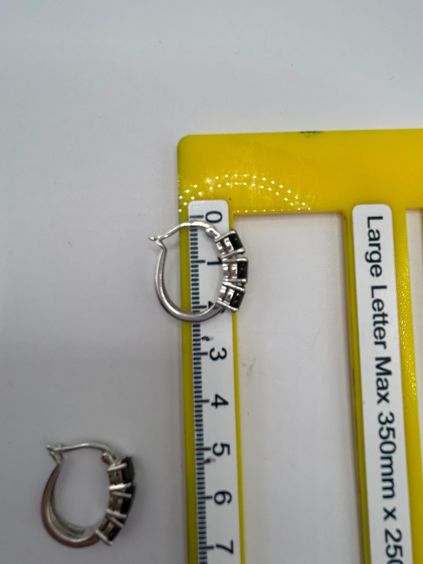 Dazzling 3.77ct Black Spinel Sterling Silver Hoop Earrings (4.27g)