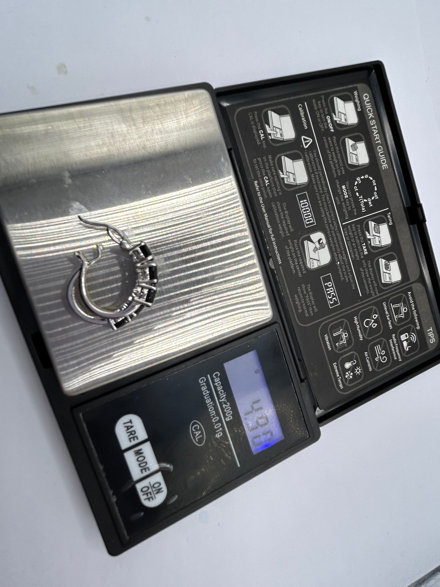 Dazzling 3.77ct Black Spinel Sterling Silver Hoop Earrings (4.27g)