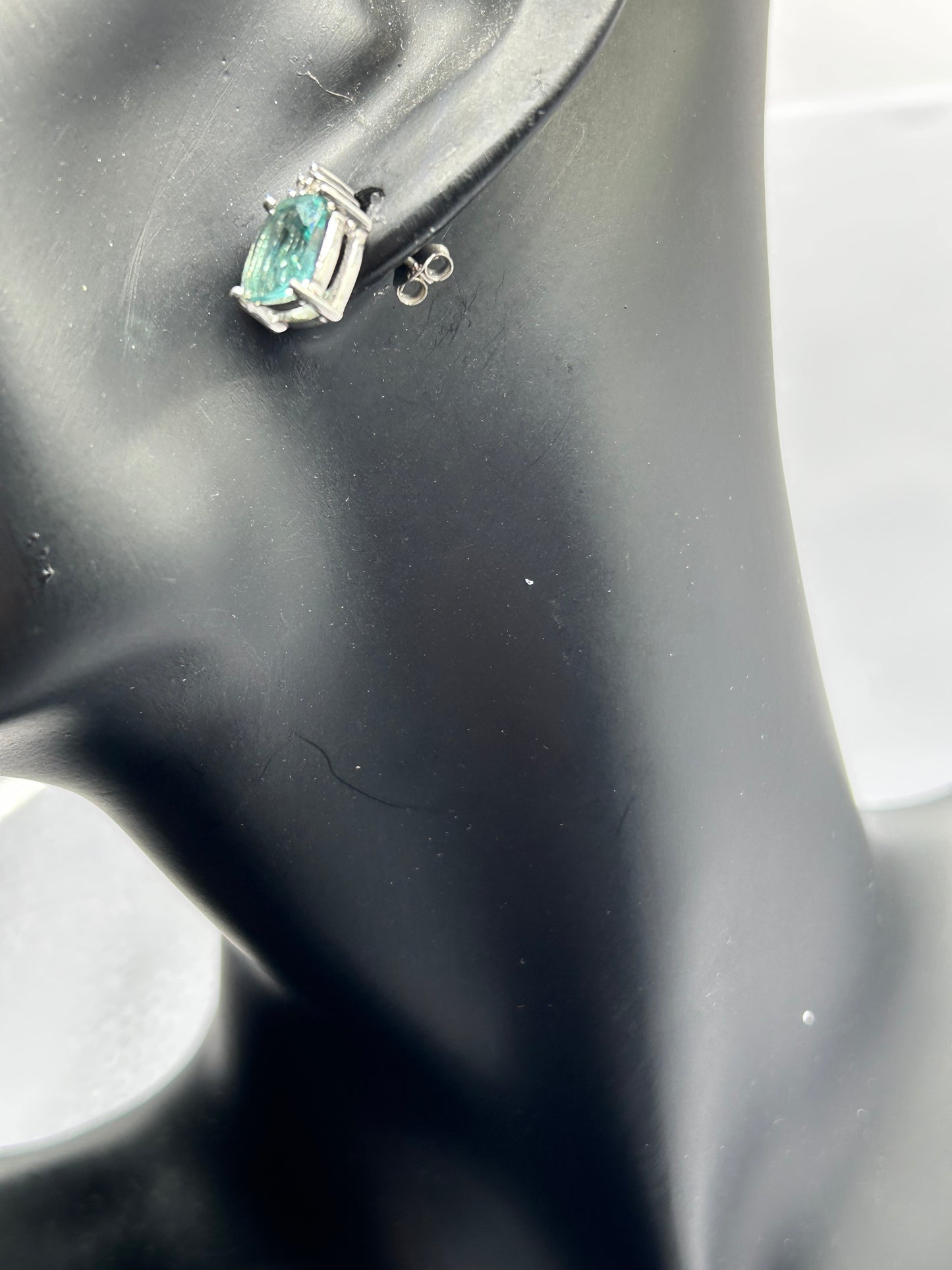 Dazzling 11.97ct Tucson Green Fluorite & White Topaz Sterling Silver Matching Set