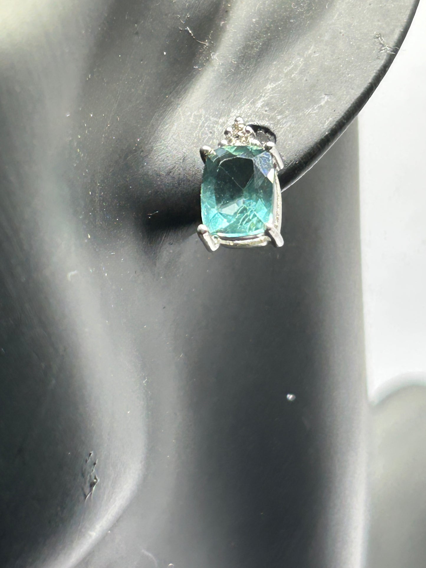 Dazzling 11.97ct Tucson Green Fluorite & White Topaz Sterling Silver Matching Set