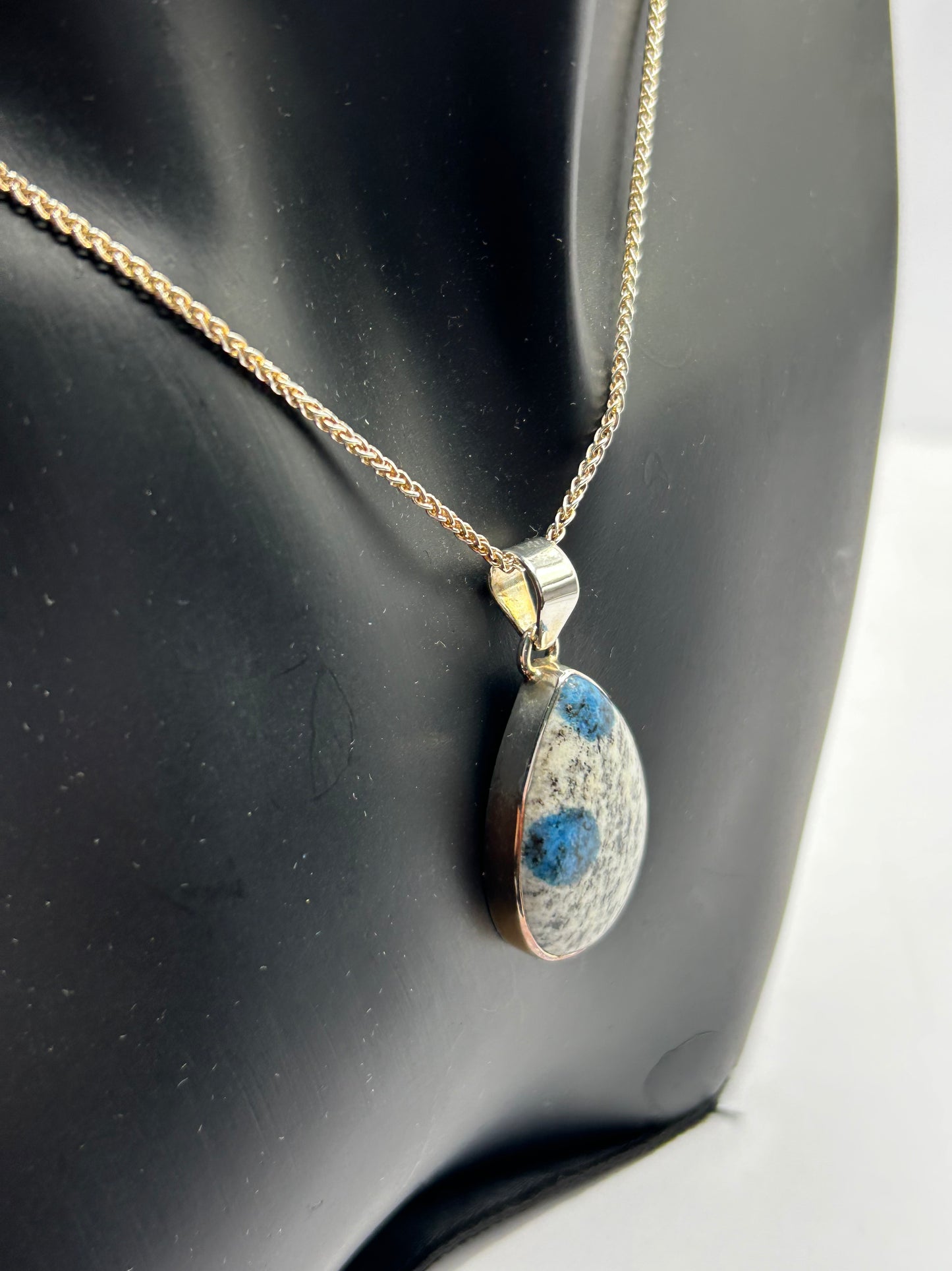 K2 Azurite Sterling Silver Matching Set - Necklace & Earrings (16.25g TW) - With COA!