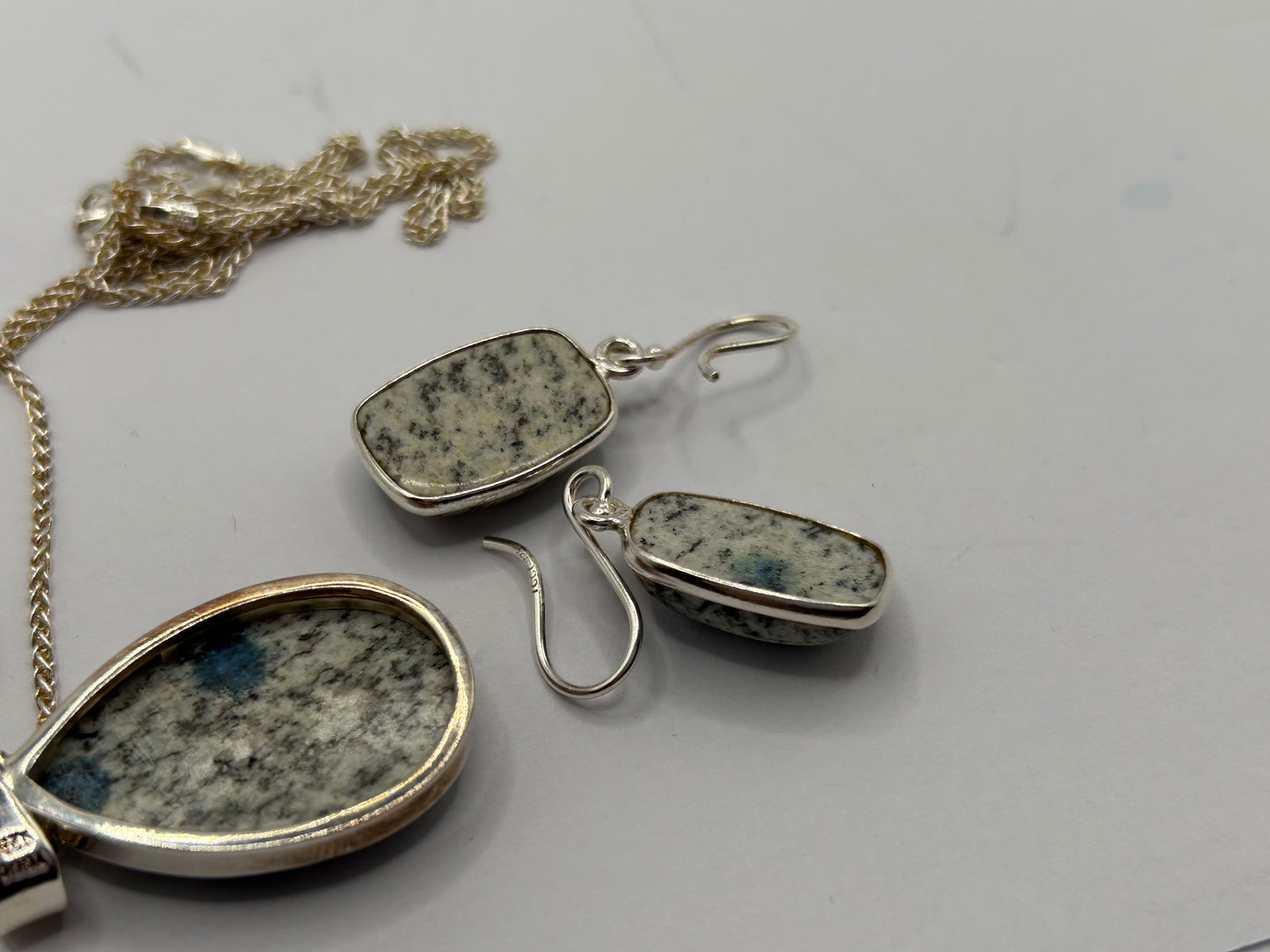 K2 Azurite Sterling Silver Matching Set - Necklace & Earrings (16.25g TW) - With COA!