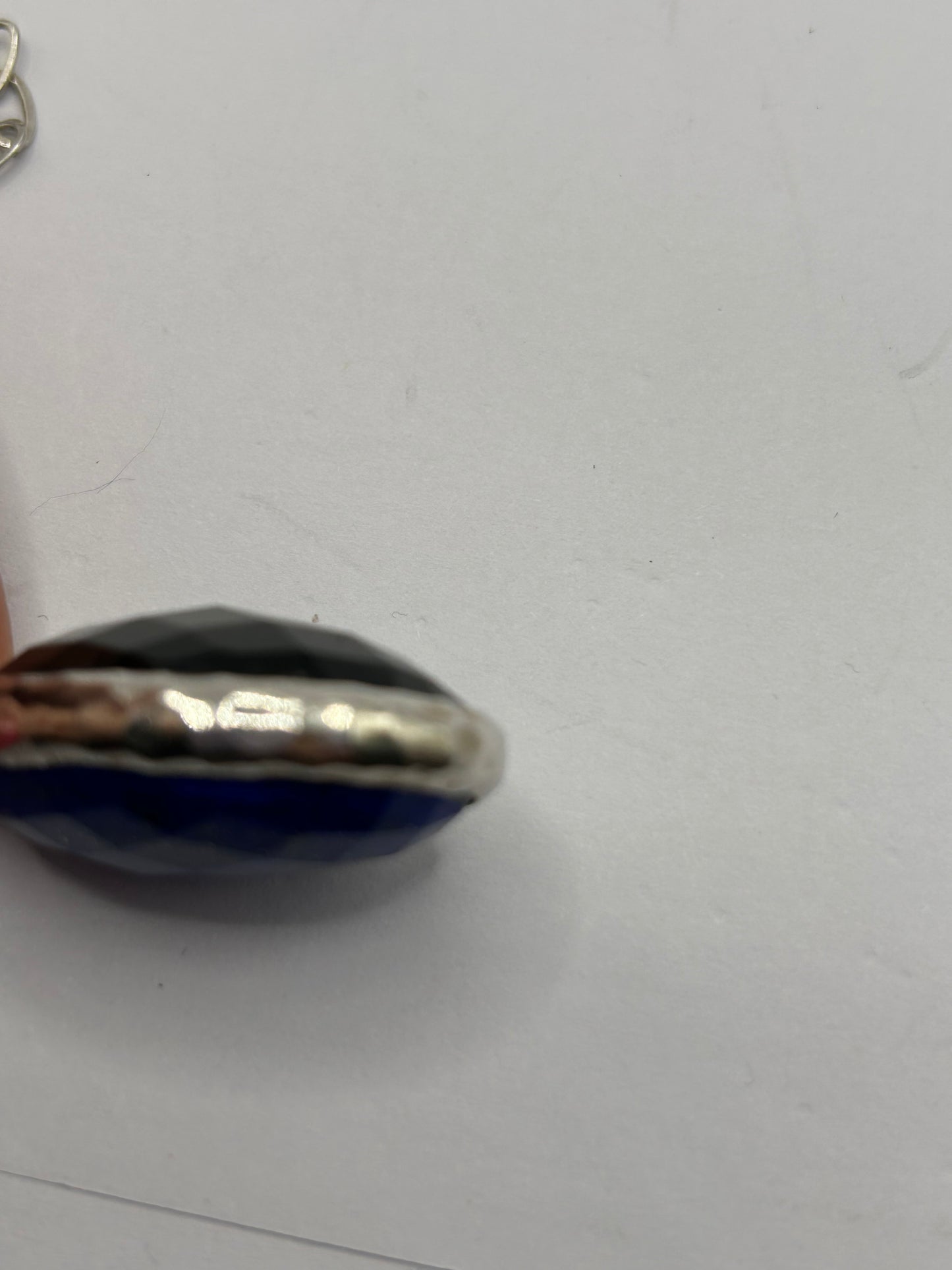 Sar-i-Sang Lapis Lazuli & Onyx Reversible Silver Pendant & 31" Chain - 26.07g - With Certificate