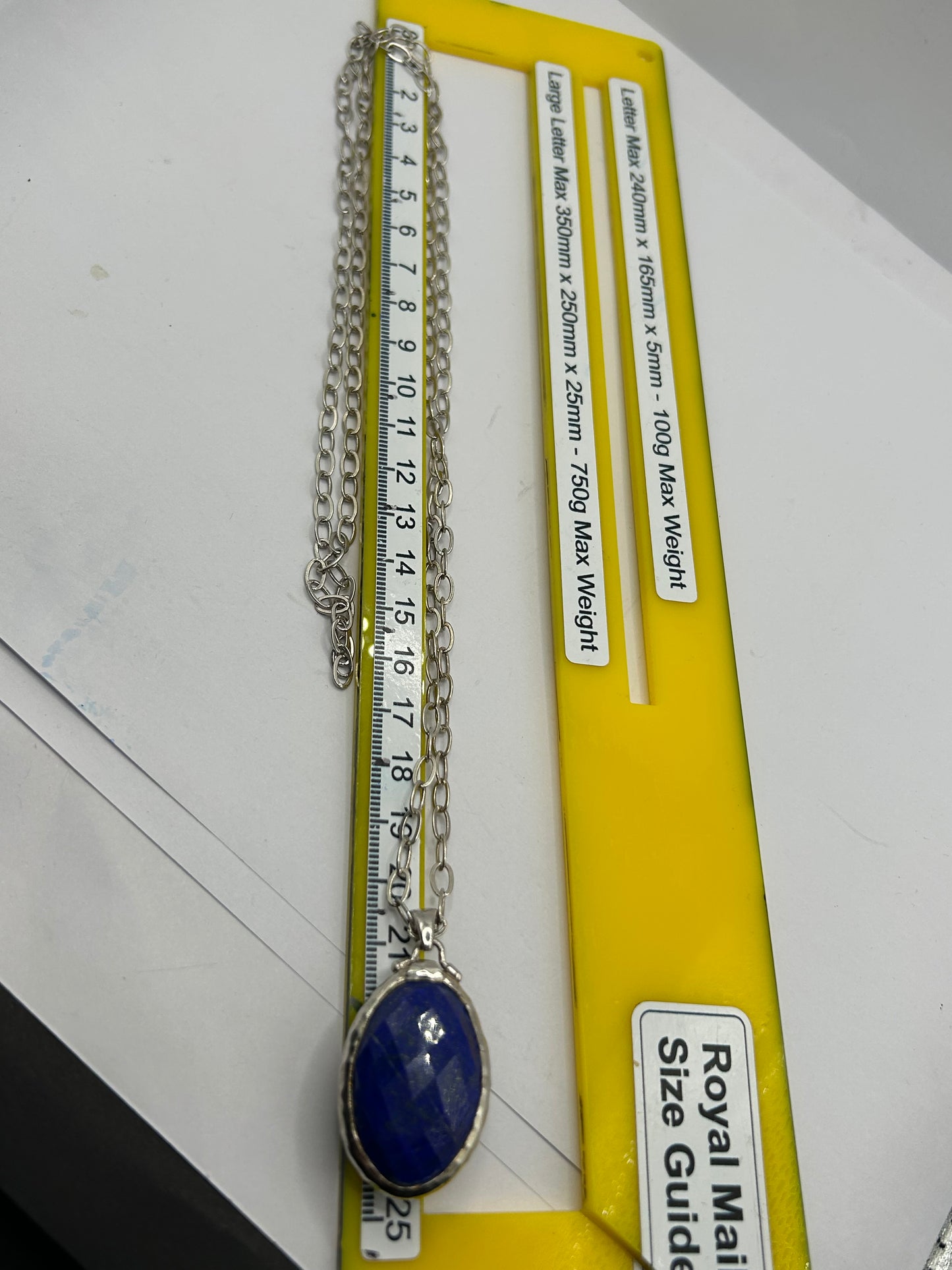 Sar-i-Sang Lapis Lazuli & Onyx Reversible Silver Pendant & 31" Chain - 26.07g - With Certificate