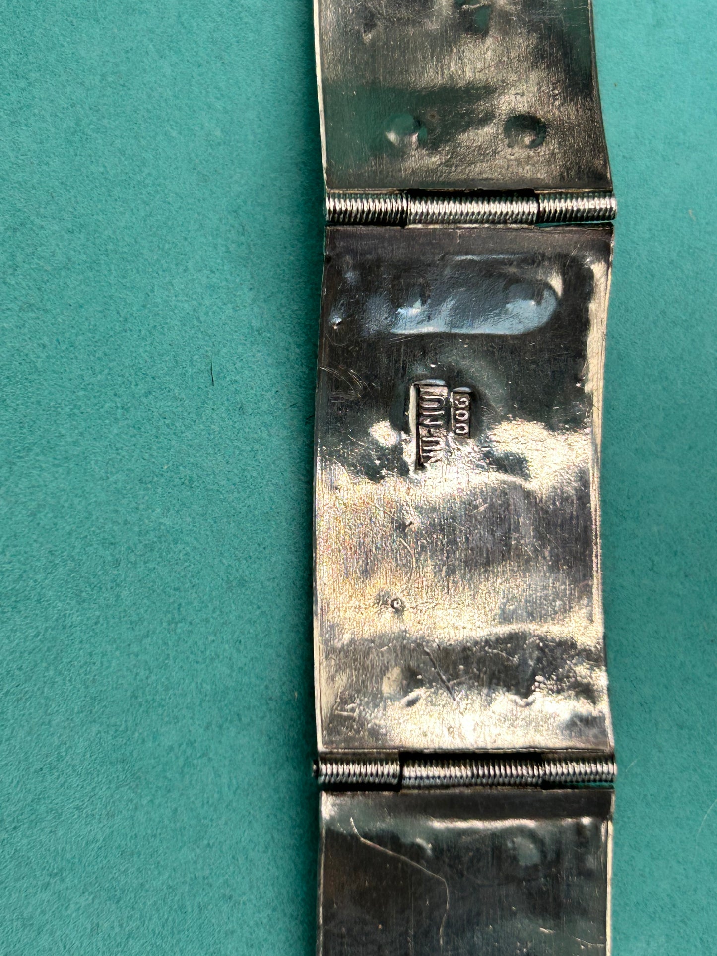 Stunning Vintage 900 Silver Turquoise Bracelet - "Nu Nu" - 29g