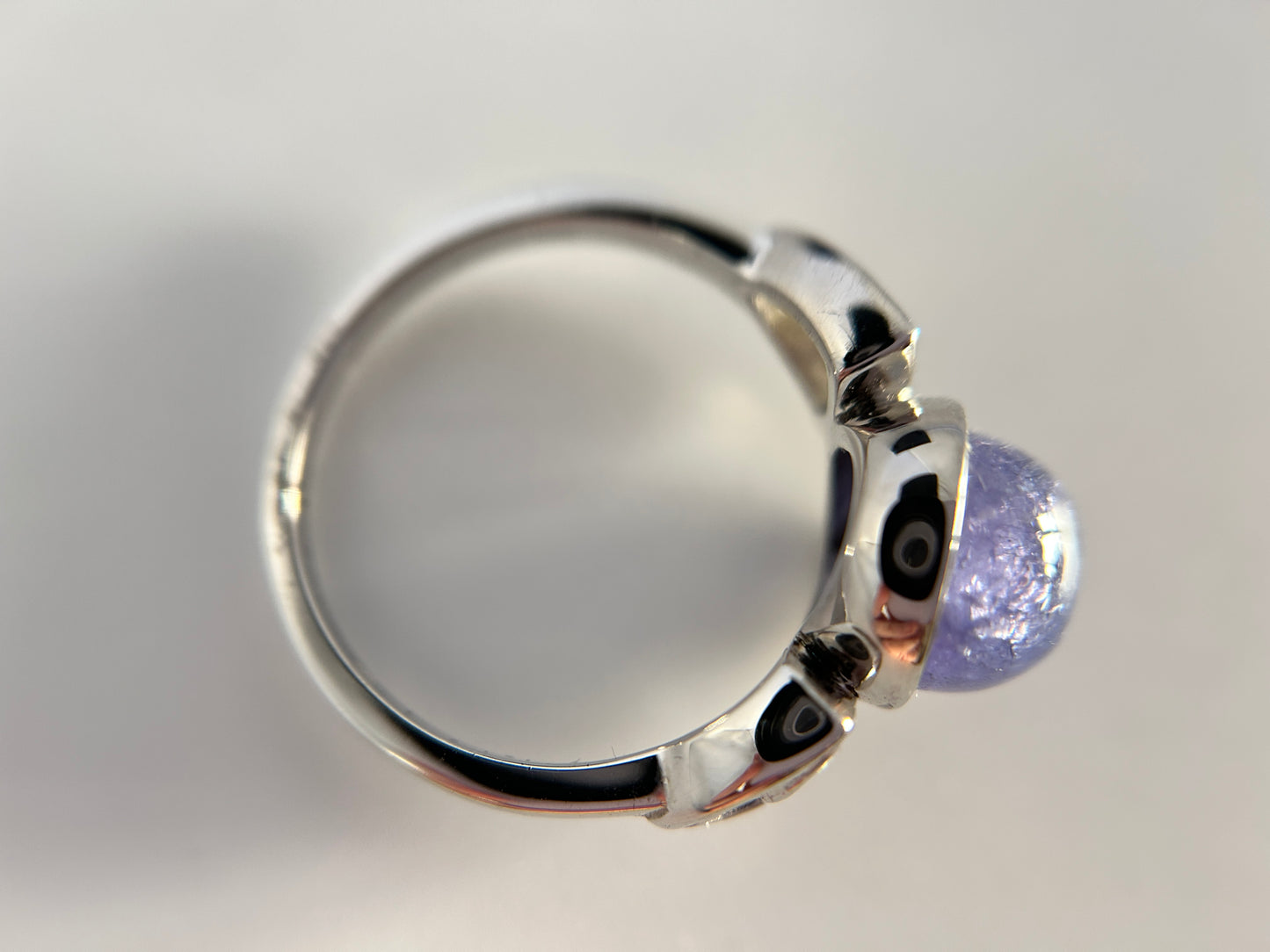 Stunning Tanzanite Cabochon 925 Silver Ring - 5.5ct & Celtic Design