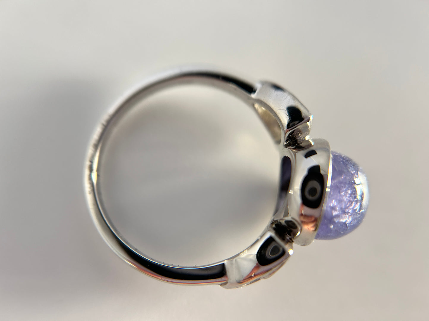 Stunning Tanzanite Cabochon 925 Silver Ring - 5.5ct & Celtic Design