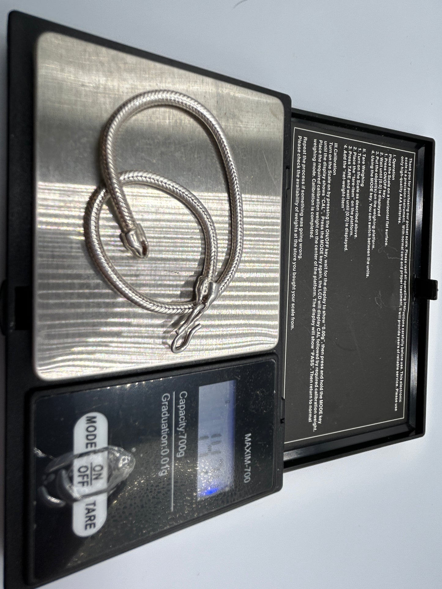 Sterling Silver 925 Snake Chain Bracelet 14.7 g 7″/18–19 cm